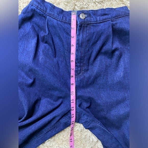 Zara trf Denim Dark Wash High Waist Wide Leg Paper Bag Waist Jeans Size 4 *Flaw - Picture 6 of 7